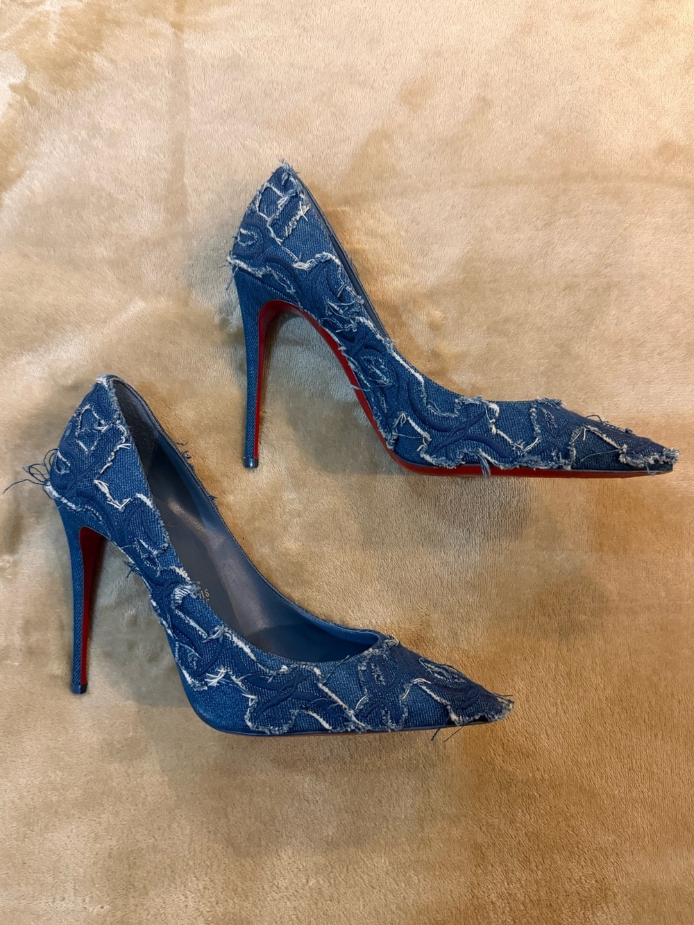 Christian Louboutin Denim Patterned Pumps